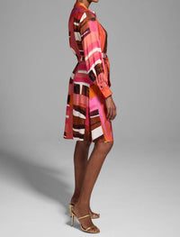 Nic + Zoe - Artful Blocks Glossy Shirtdress