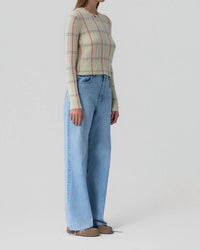 Guest In Residence - Shrunken Check Crew Sweater