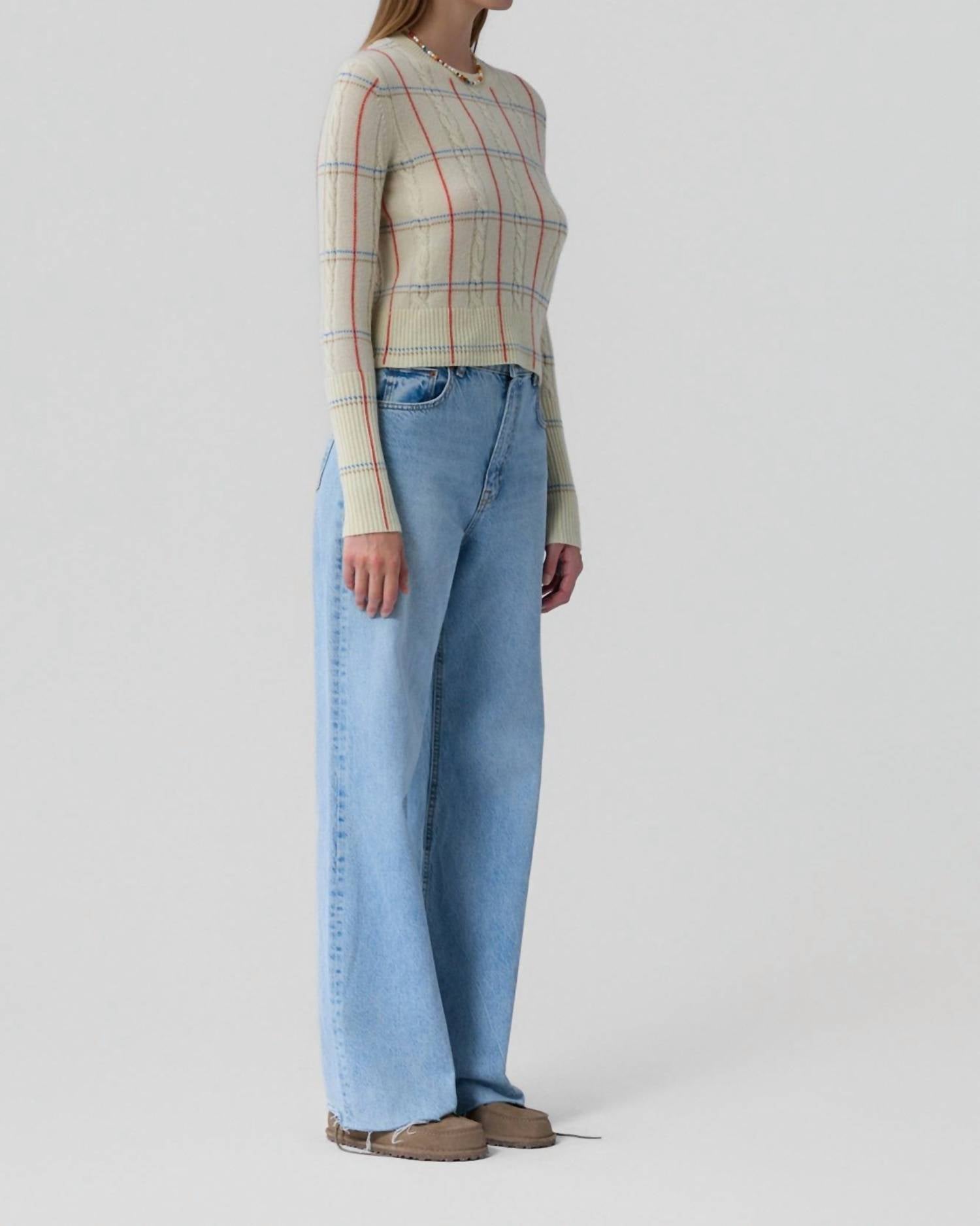 Guest In Residence - Shrunken Check Crew Sweater