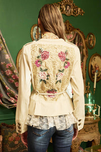 Aratta Deziree Jacket in linen beige - women's jacket - detail view