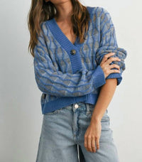 Buttermelon - Geometric V-neck Sweater