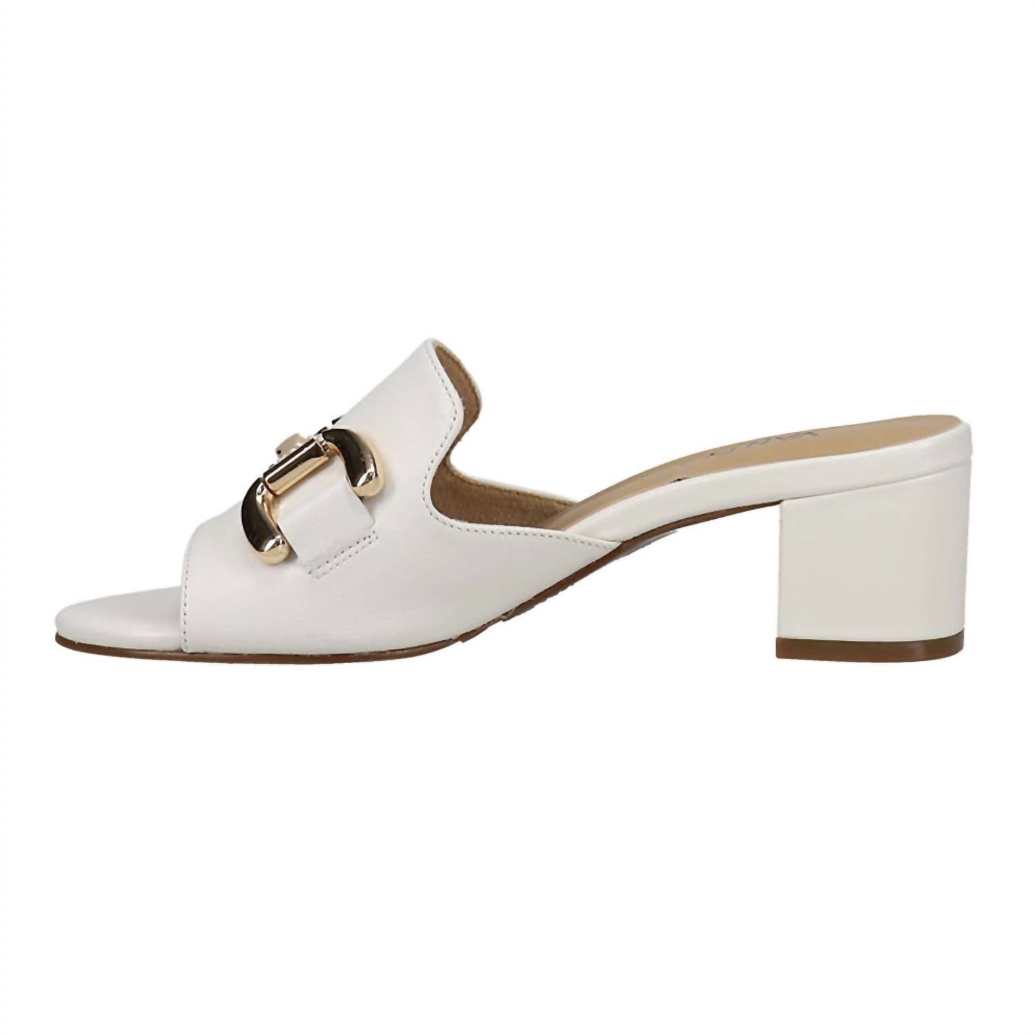 VANELi Women's Oksana Block Heel Sandals in white nappa - women's heels - detail view