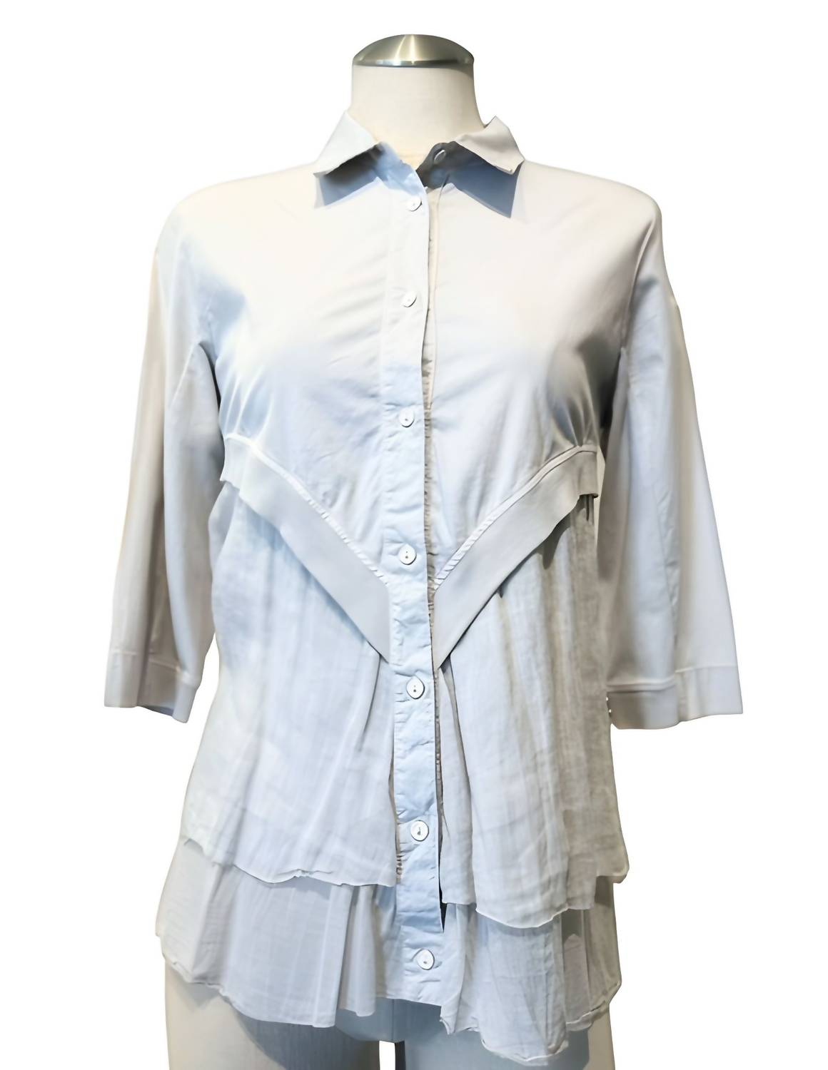 KNIT V RUFFLE TOP