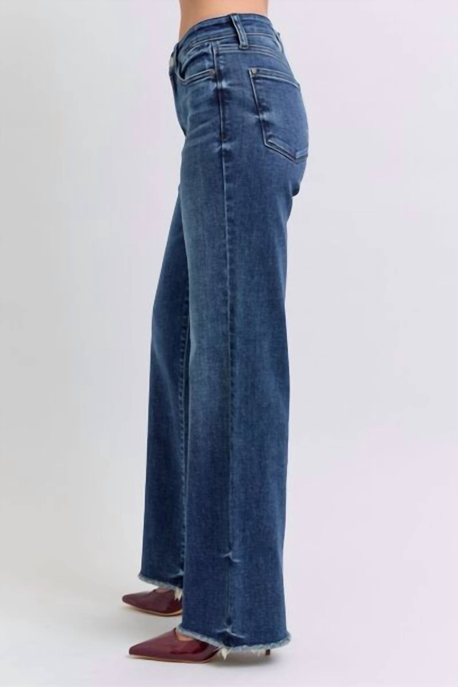 Judy Blue - Raw Hem Mid Rise Jeans