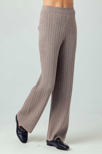 sundays Corsica Knit Straight Pants in pointelle latte - women's pants - detail view