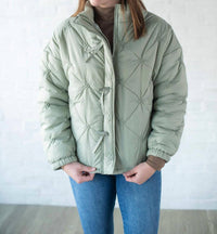 Very J - Women's Floral Quilted Jacket