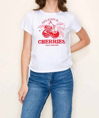 Tres Bien - Cherry Bomb Side Tie Top