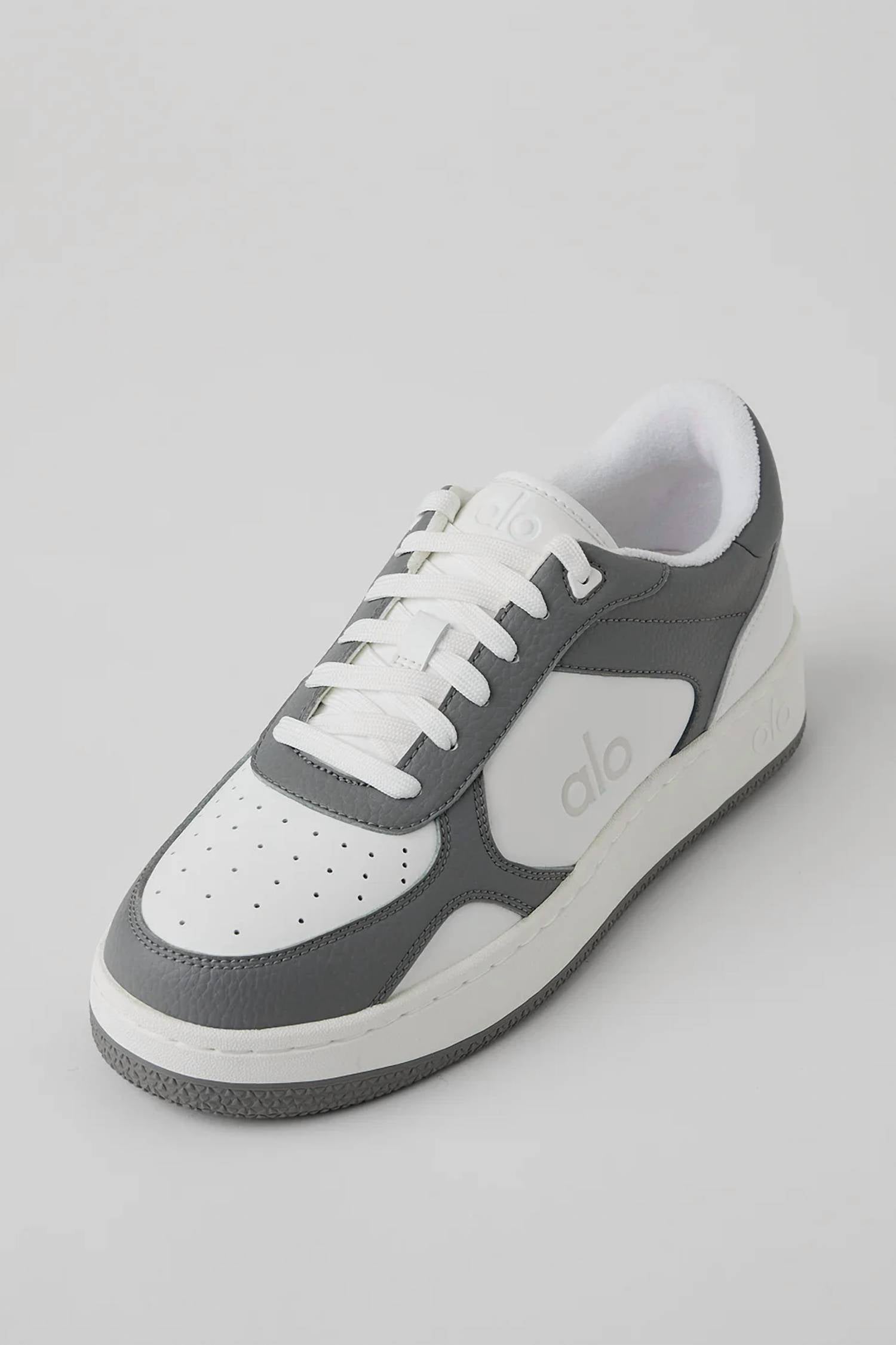 ALO YOGA Men's Recovery Mode Leather Sneakers in gray white - men's sneaker