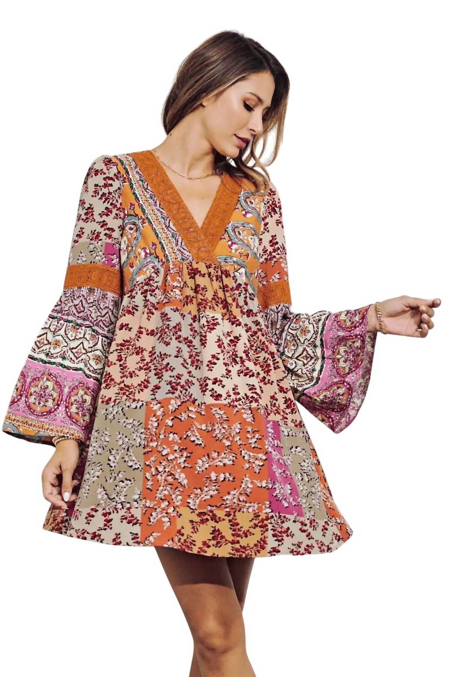 Davi & Dani - Danielle Colorblock A-Line Dress