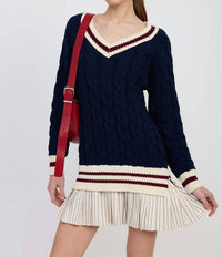En Saison Knox Media Mini Dress in navy - women's dress