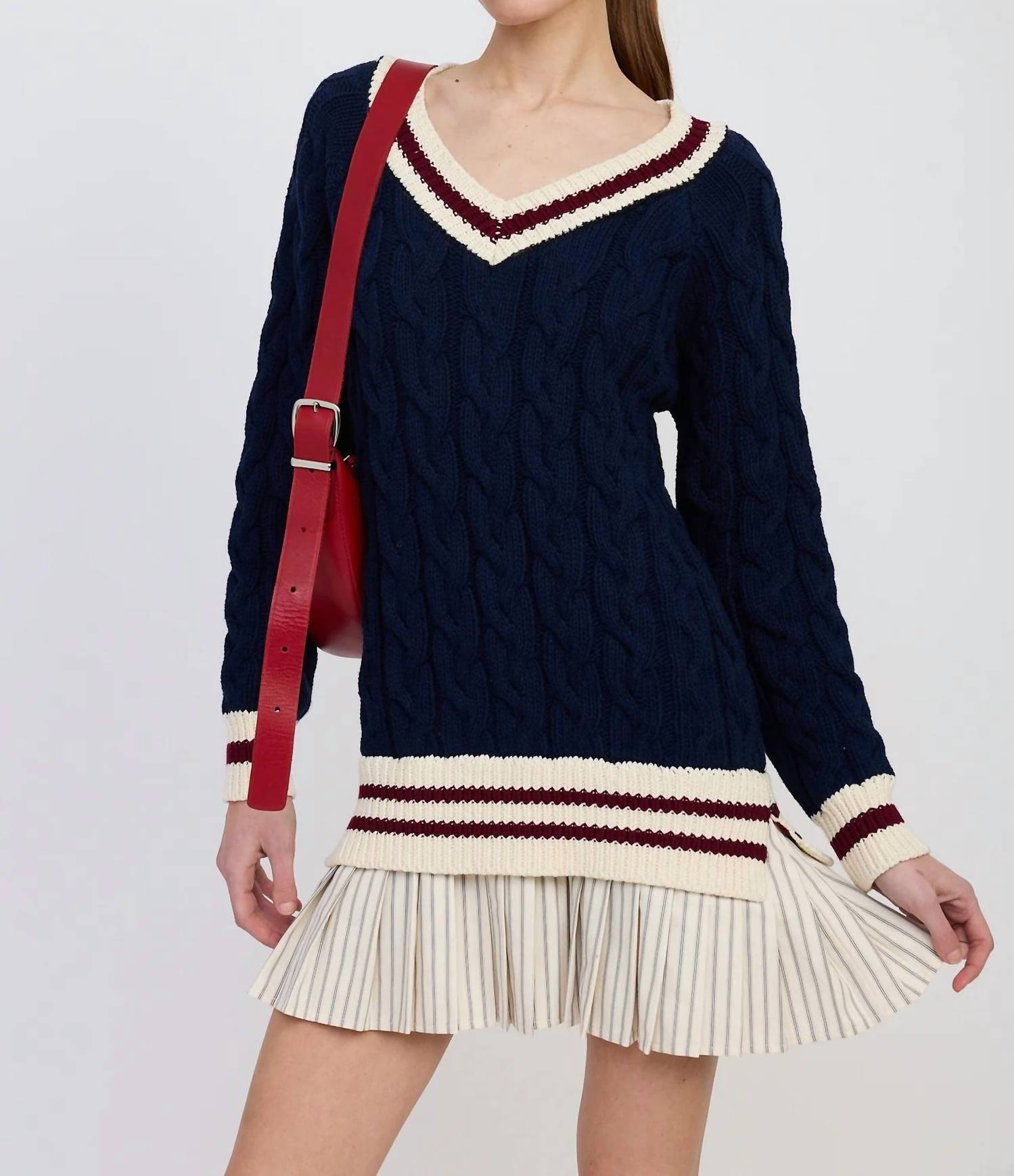 En Saison Knox Media Mini Dress in navy - women's dress