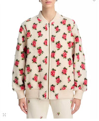 The Great. - Zip Front Rose Bomber Jacket