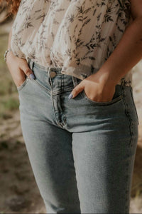 DEAR JOHN DENIM Jodi High-rise Straight Leg Jeans in amelia island - women's jeans - detail view