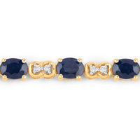 Diana M Jewels Women's Oval Natural Sapphire Bracelet (4.82 Ct) - Statement in 14k yellow gold - women's jewelry - detail view