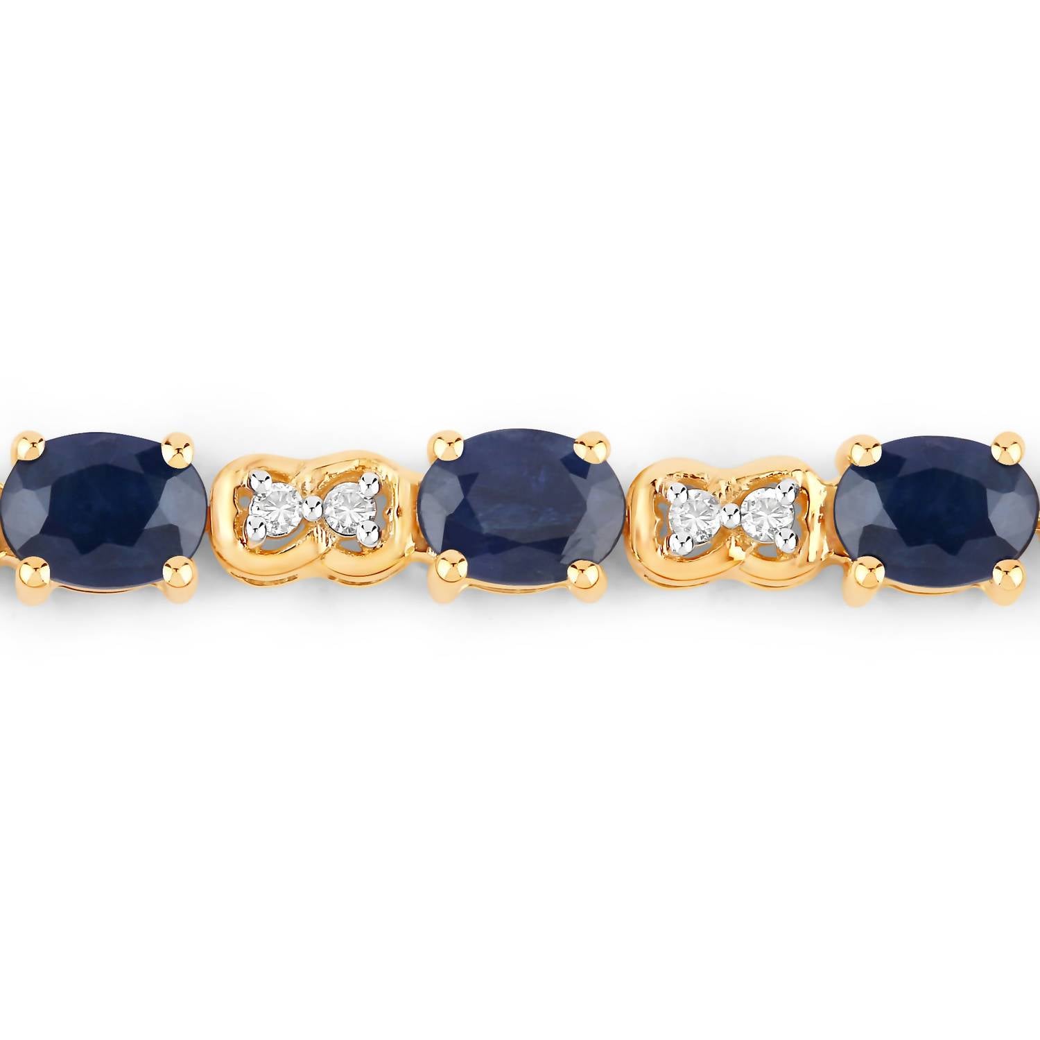 Diana M Jewels Women's Oval Natural Sapphire Bracelet (4.82 Ct) - Statement in 14k yellow gold - women's jewelry - detail view