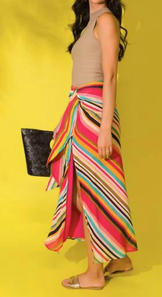 Fate - Multi Stripe Midi Skirt