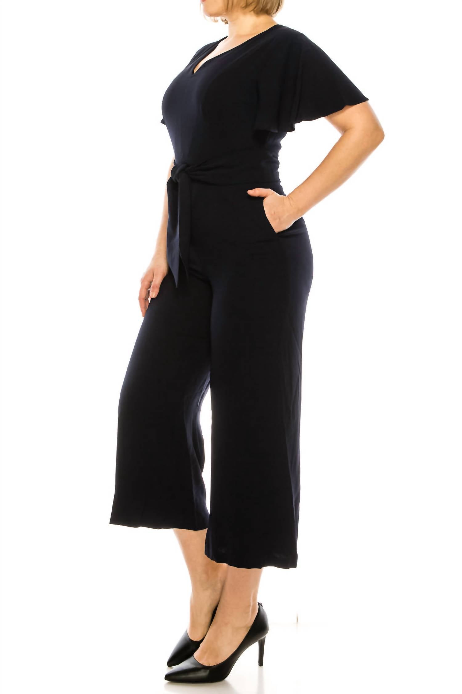 Peter Nygard - Short Flutter Sleeve Jumpsuit