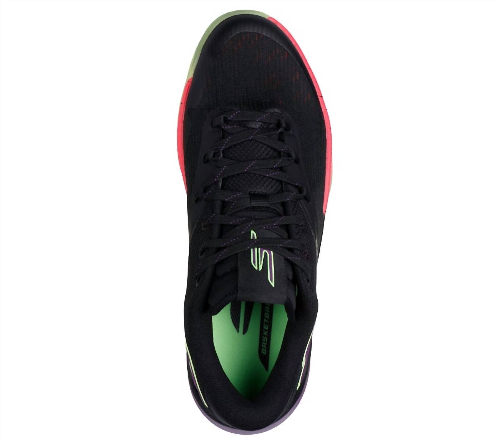 Skechers Men's Skx Nexus Basketball Shoe in black purple pink - men's shoe - detail view