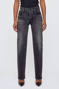 Moussy Women's Melbourne Straight Jean in black - women's jeans