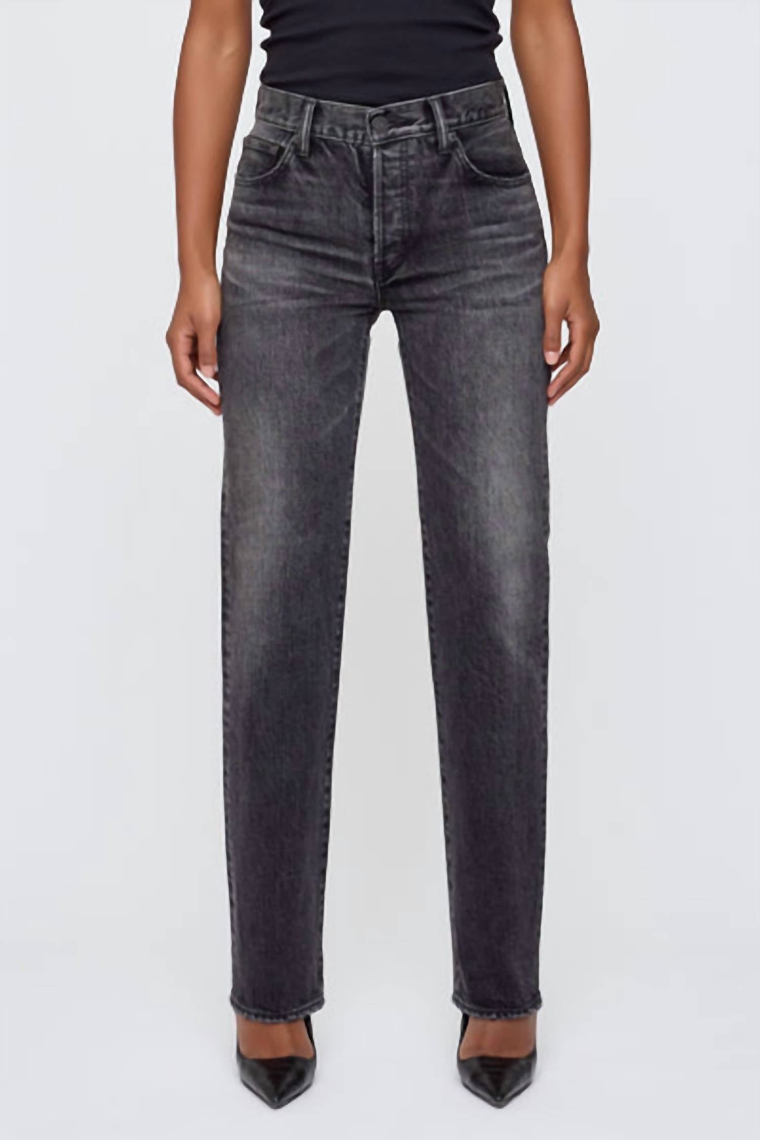 Moussy Women's Melbourne Straight Jean in black - women's jeans