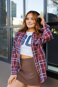 Blu Pepper - Rancher Plaid Button Front Shirt