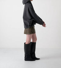 COG The Big Smoke Knoll Cropped Hoodie in charcoal - women's top - alternate view