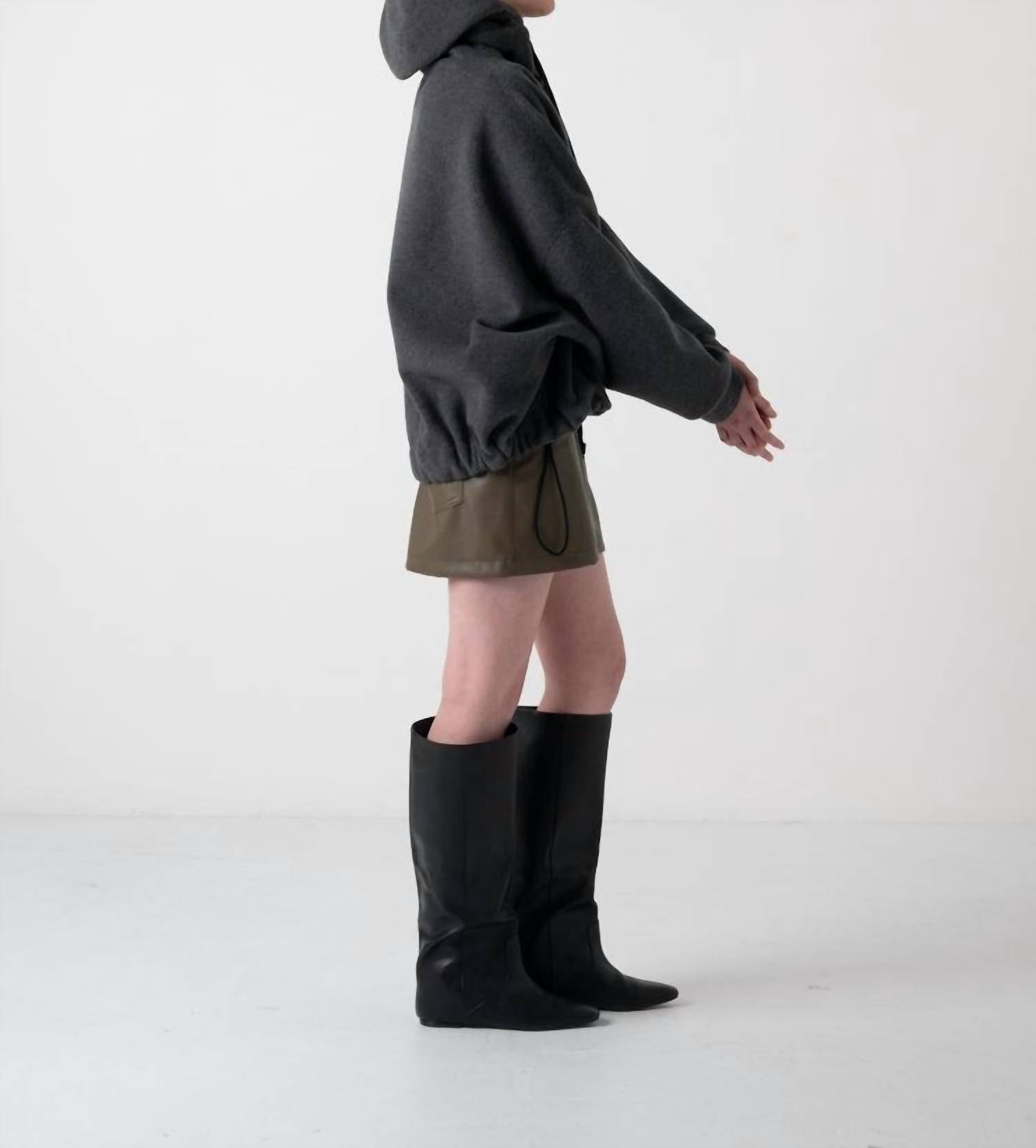 COG The Big Smoke Knoll Cropped Hoodie in charcoal - women's top - alternate view