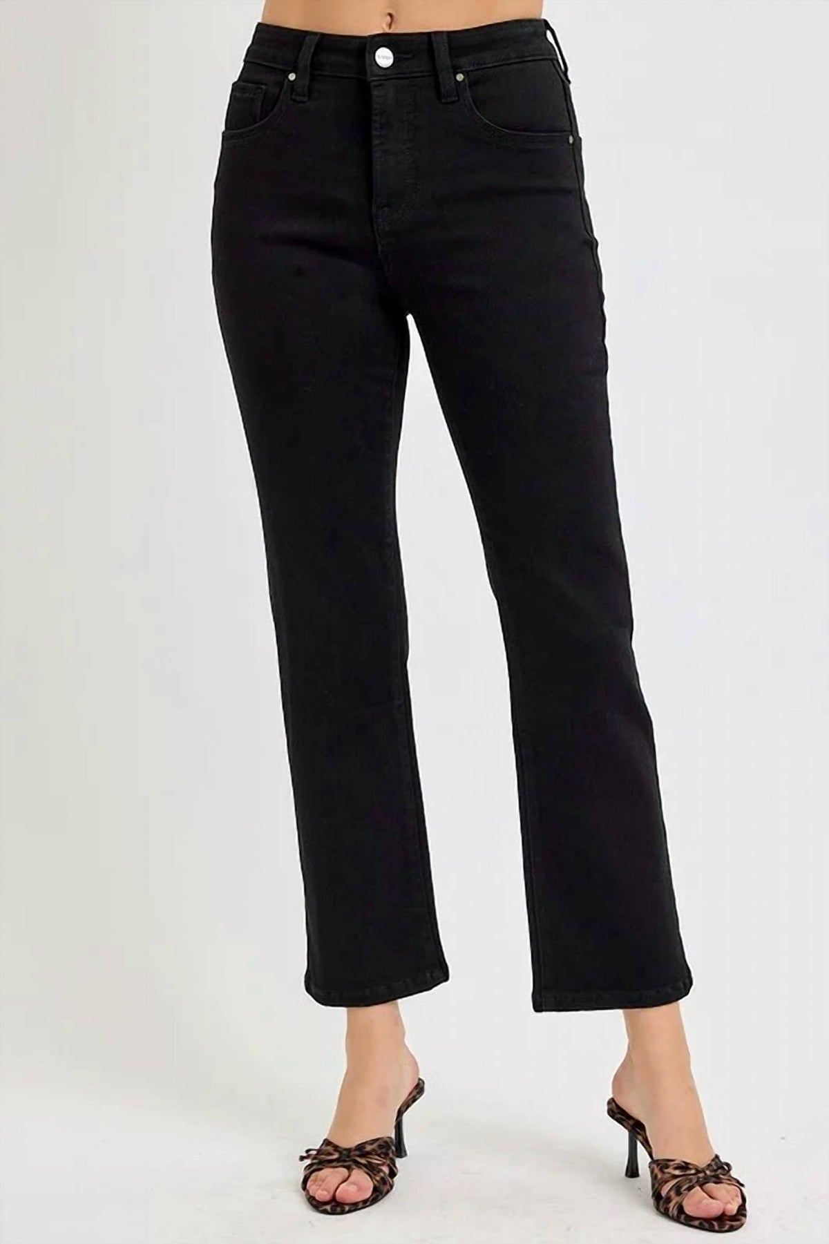 Risen - High Rise Crop Straight Jeans