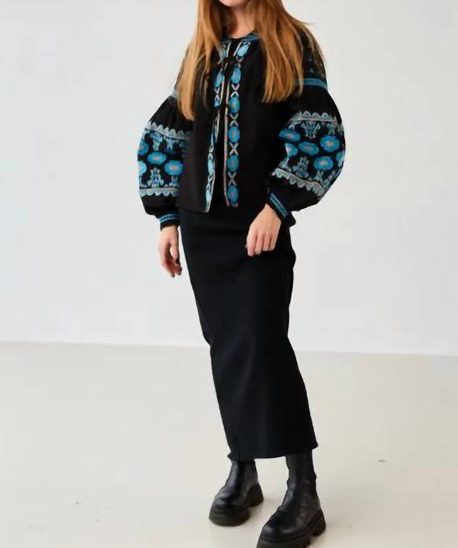 Handmade Originals Ukraine - Embroidered Long Sleeve Sandi Blouse