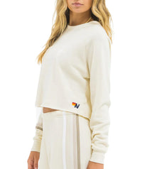 Aviator Nation - Bolt Rugby Stitch Crop Crew Sweatshirt