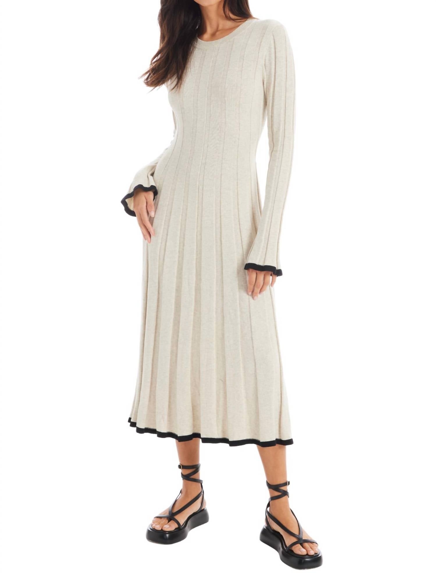 ALLISON NEW YORK Francesca Midi Dress in natural - women's dress - alternate view