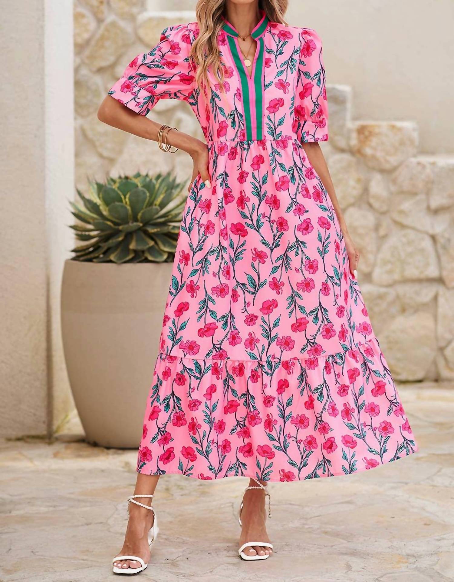 Little Daisy Closet - Floral Print Long Dress