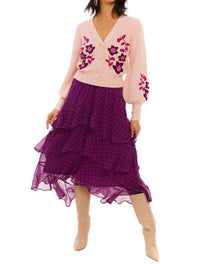 ALLISON NEW YORK Ella Midi Skirt in sangria - women's skirt - alternate view