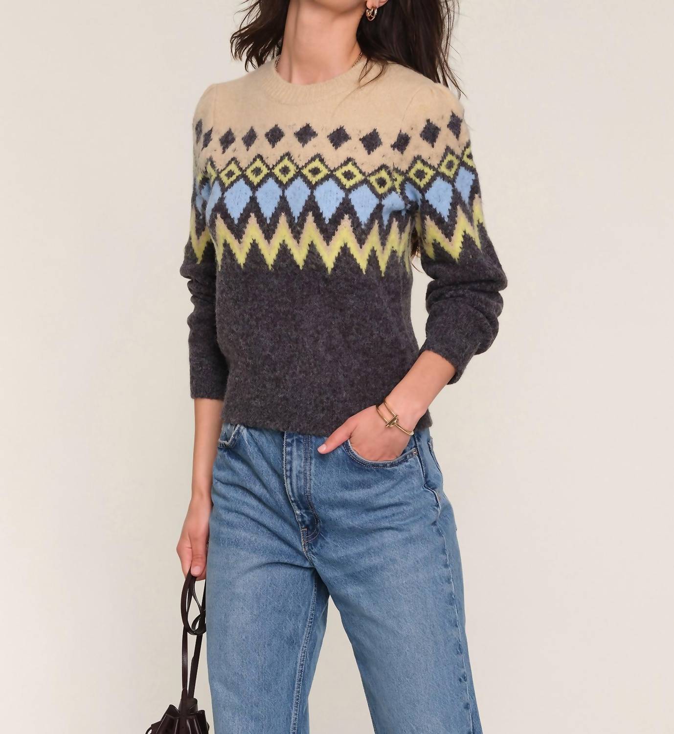 heartloom Emerie Sweater in hunter - women's sweater - detail view