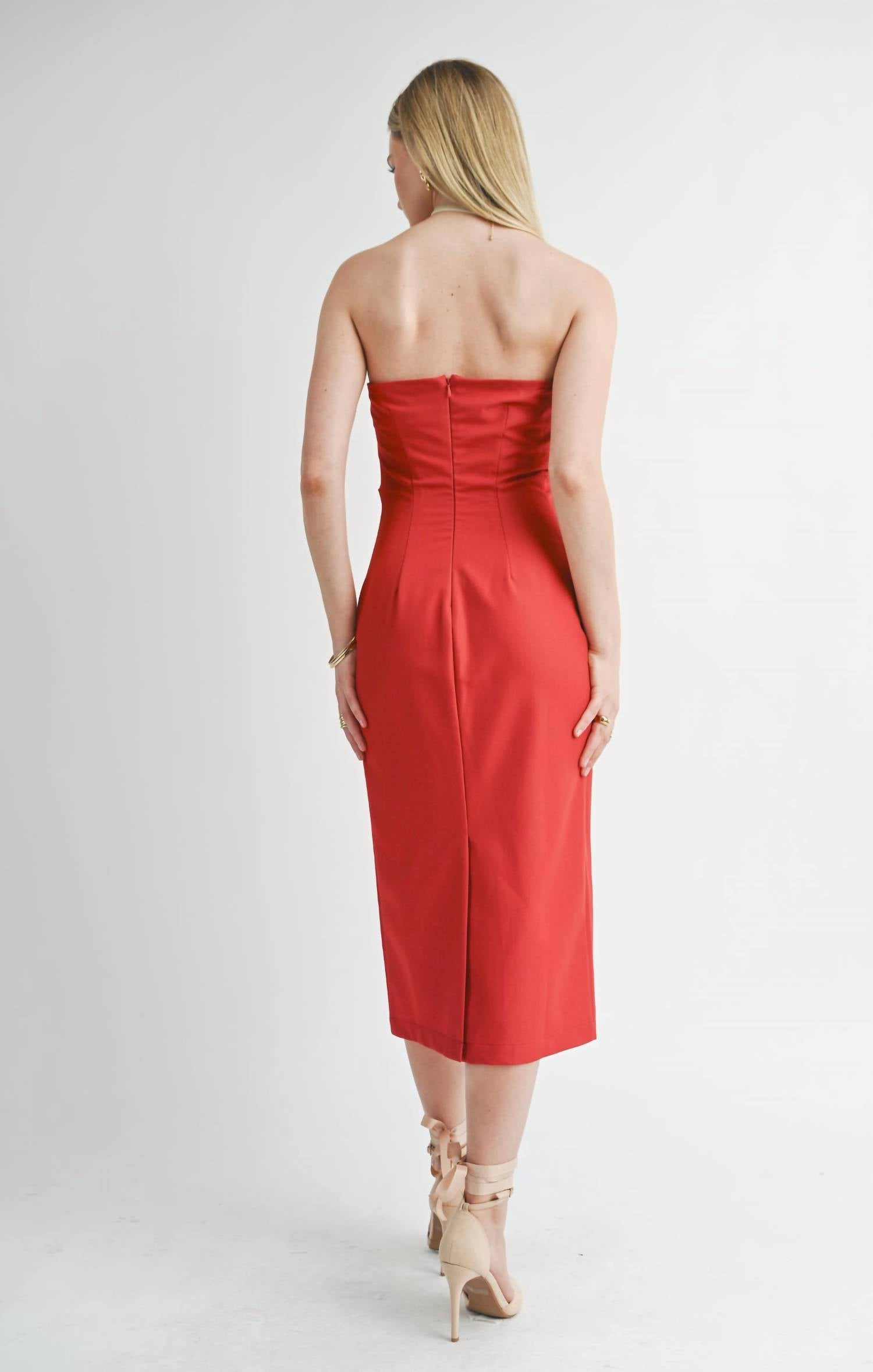 Sage The Label - Take Action Pleated Tube Midi Dress