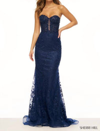 Sherri Hill Women's Prom Dress in navy - women's dress - detail view