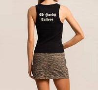 Ed Hardy Rose Ribbed Tank Top in black - women's tank top - alternate view