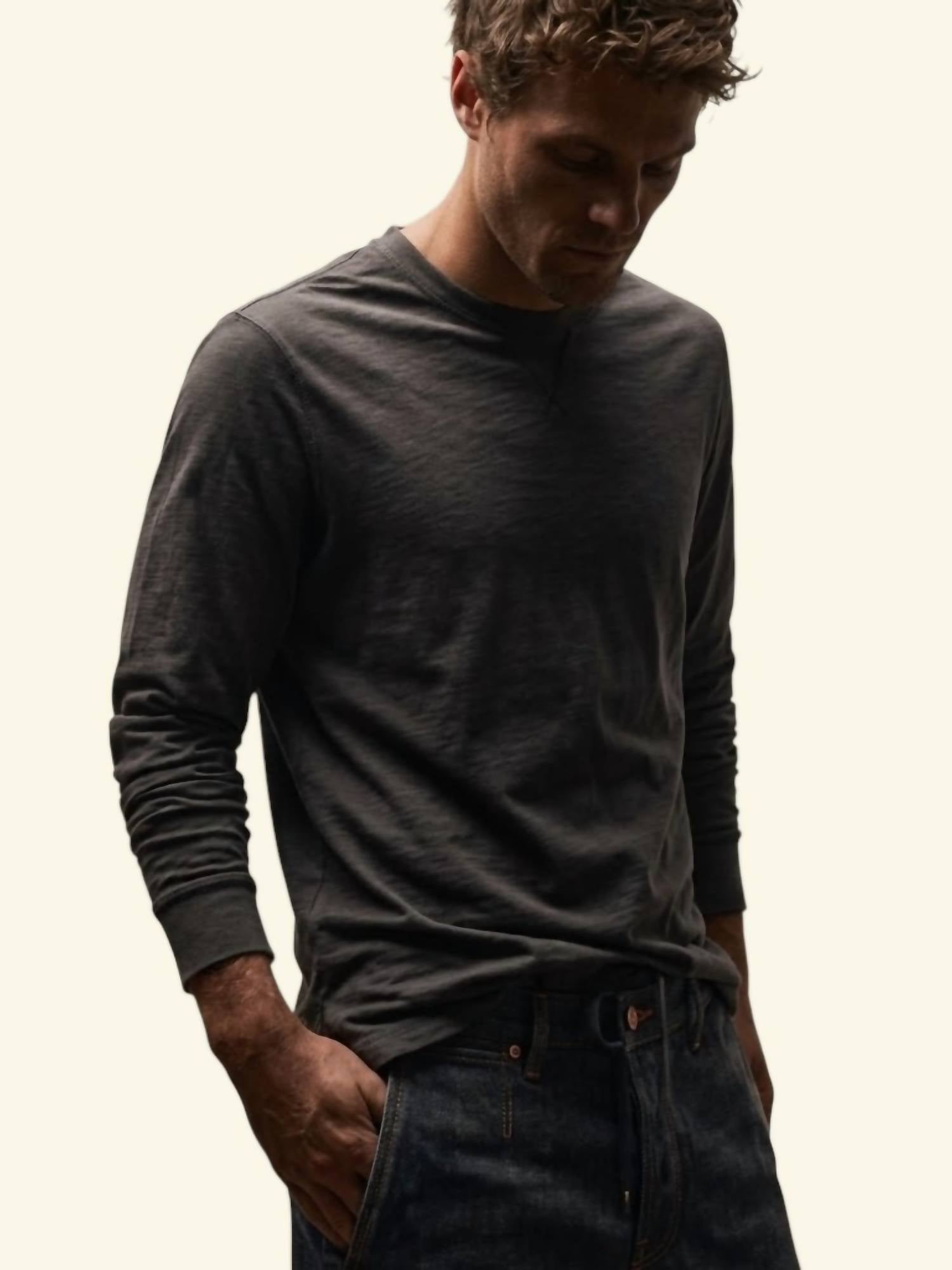 James Perse - Elevated Lotus Jersey Long Sleeve Crew