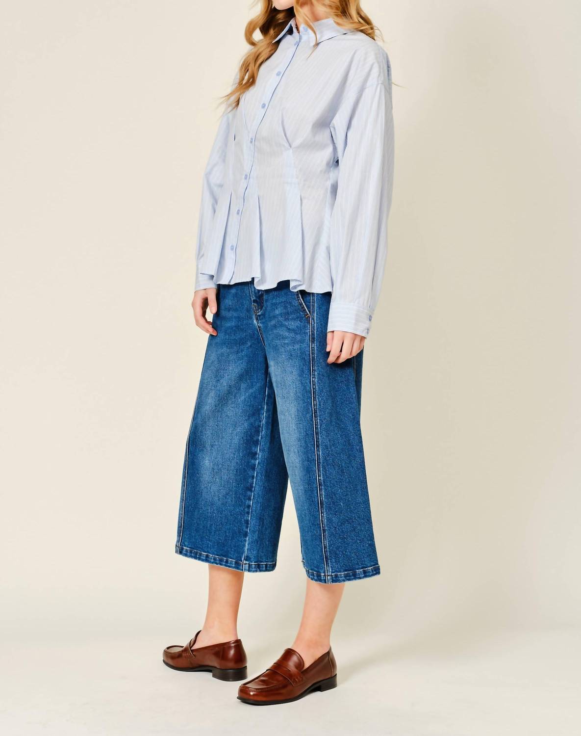 Aaron & Amber - Striped Button Down Shirt