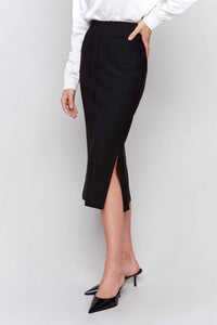 CHARLIE B Women's Midi Skirt in noir - women's skirt - alternate view