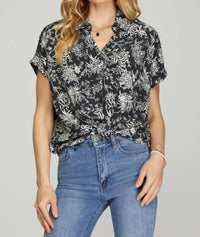 She + Sky - Cassie Drop Shoulder Printed Top