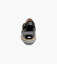 STACY ADAMS Men's Bartram Plain Toe Monk Strap Shoes in black - men's loafer - view 6