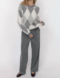 Sage The Label - Astoria Fuzzy Argyle Sweater