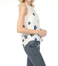 Charlie B - Printed Sleeveless Rounded Hem Top