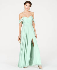 Sequin Hearts - Women's Split Hem Polyester Evening Dress