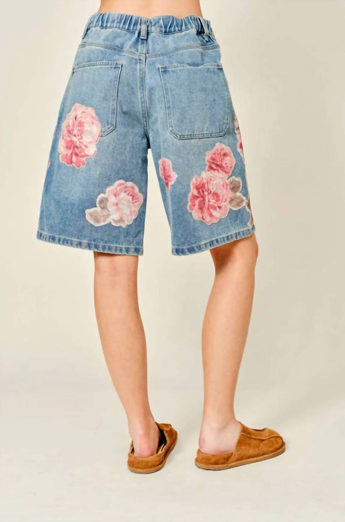 Aaron & Amber - Women's Flower Patch Bermuda Denim Shorts
