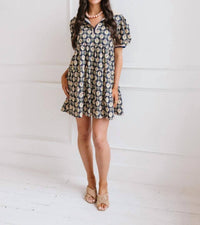 She + Sky - Midnight Blossom Mini Dress