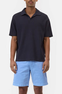 CLOSED Short Sleeve Polo in dark night - men's shirt - detail view