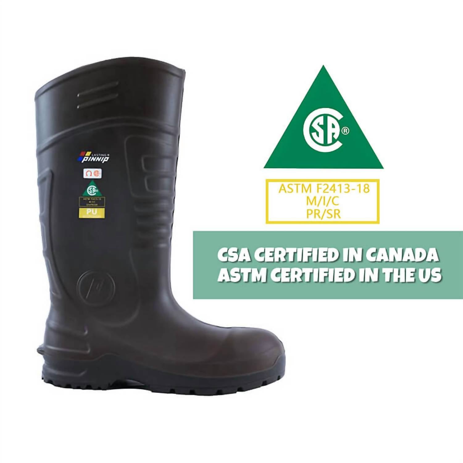 Pinnip - Men's Csa Approved Waterproof Steel Toe Safety Boots