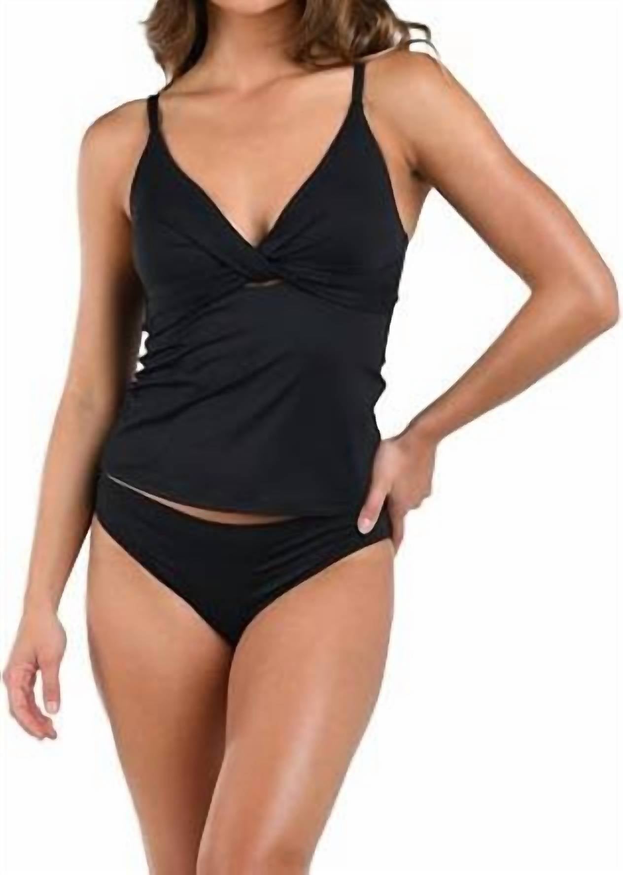 La Blanca - Women's V-neck Adjustable Twist Front Tummy Control Tankini Top